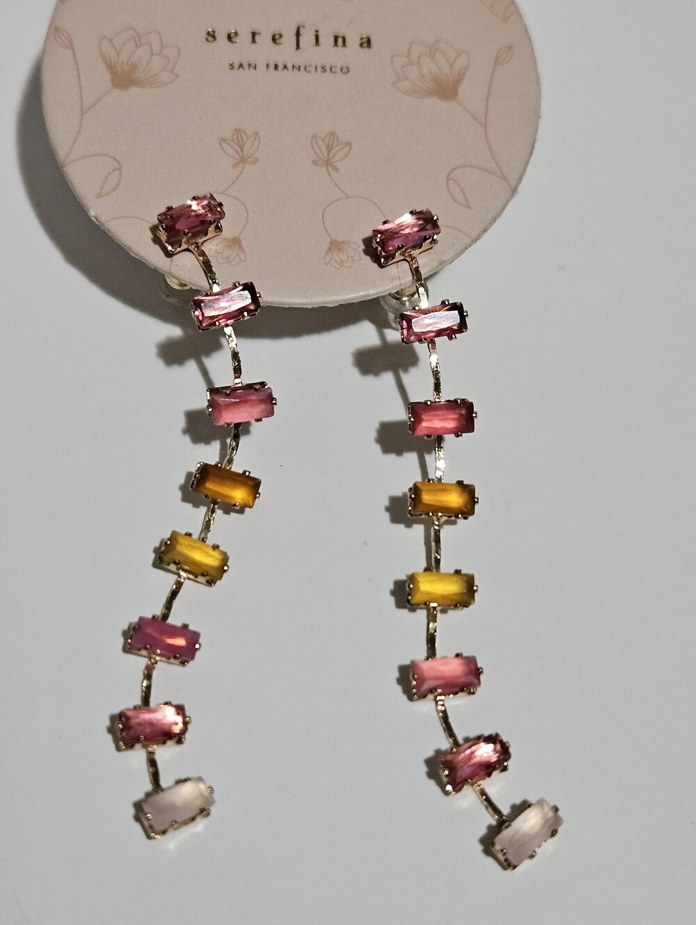Serafina Drop Long Gold Earrings